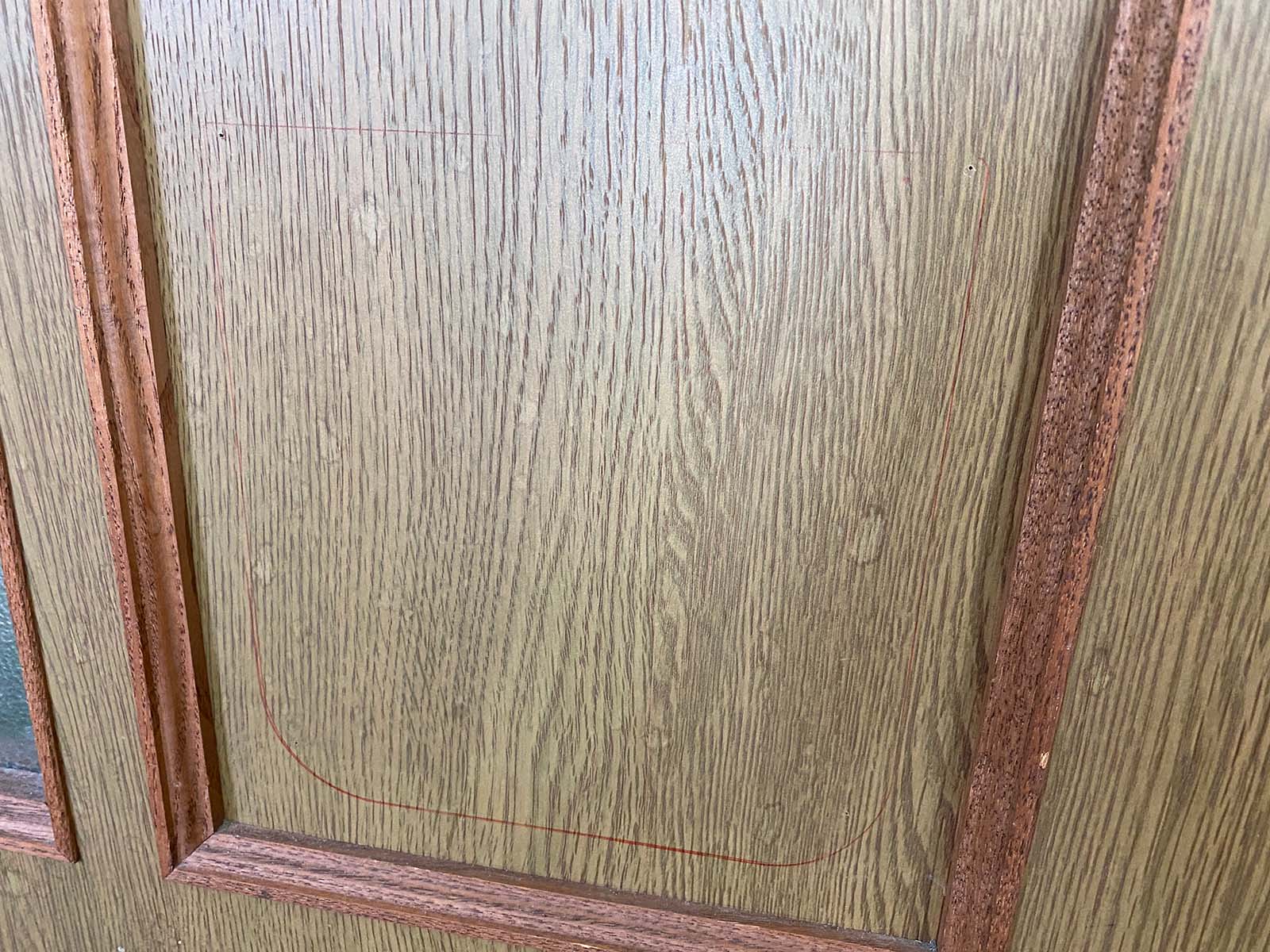 キャットドアの枠取り